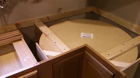 how to install a lazy susan corner cabinet