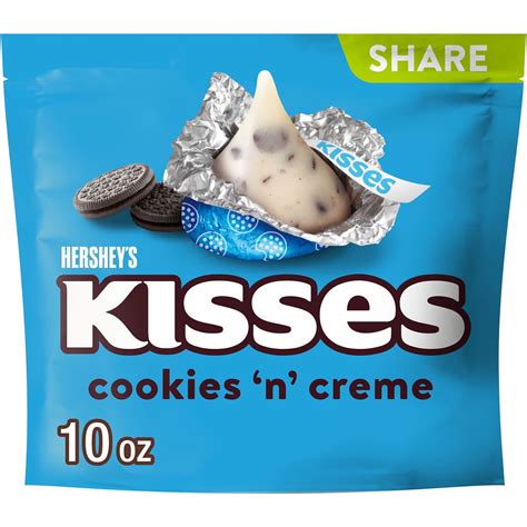 (1PACK),Hershey's Kisses Cookies 'n' Creme Candy, Share 10 oz - Walmart.com