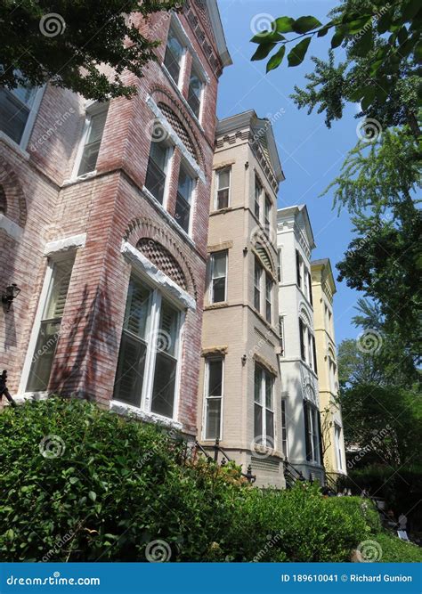 Georgetown Row Homes in Summer Stock Image - Image of georgetown, house