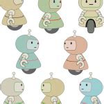 vector graphics  colorful robot characters  outlines  svg