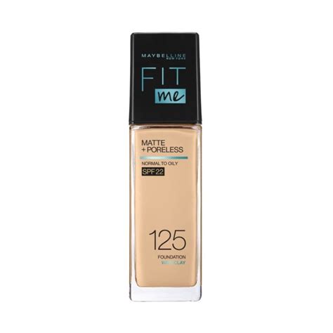 Maybelline Fit Me Matte + Poreless Liquid Foundation 125 Nude Beige ...