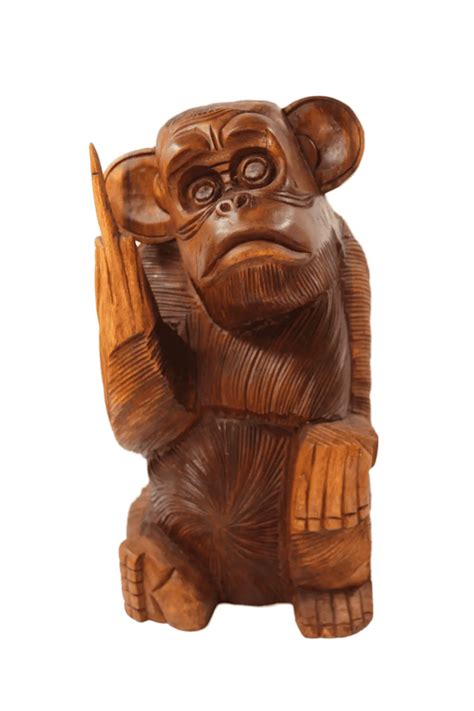 middle finger wood monkey statue happy rooster gift shop key west
