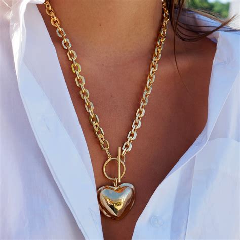 ALEXANDRA PUFFED HEART NECKLACE | Puffy heart necklace, Turquoise