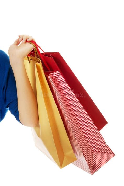 Woman Hand with Shopping Bags. Stock Image - Image of shopaholic ... 