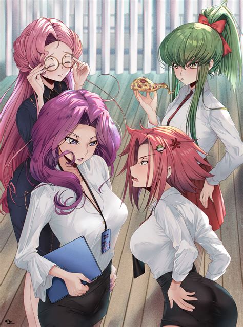 c.c., kouzuki kallen, euphemia li britannia, and cornelia li britannia