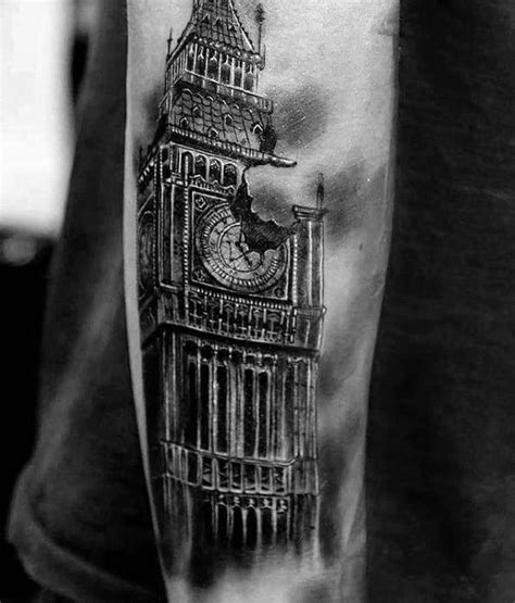 50 Big Ben Tattoo Designs For Men - Clock Ink Ideas