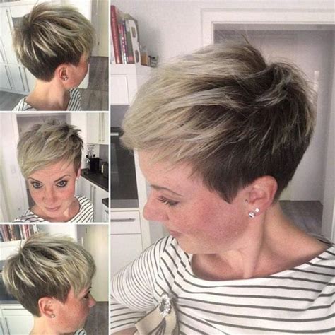 32 Cool Short Pixie Haircuts Front And Back View | Dark roots blonde ...