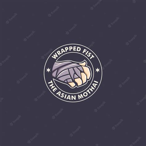 Premium Vector | Wrapped fist the asian mothai logo