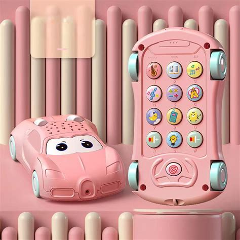 wycnly kids toys interactive early learning car shaped toy phone