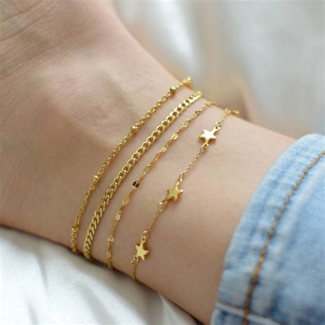 gold chain anklet anklet  charms satellite chain anklet etsy
