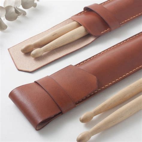 Drum Stick Bag Leather Instrument Holder Wooden Beater Storage Pouch