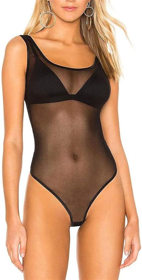 ypser womens sheer bodysuits sleeveless  piece lingerie