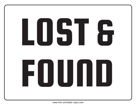 printable lost   sign  printable signs