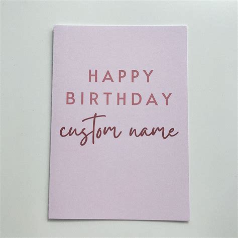 Custom Name Happy Birthday Greeting Card Personalised | Etsy