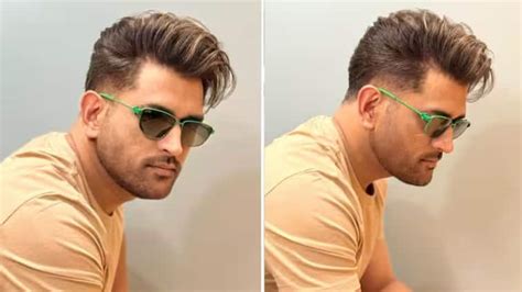 ms dhoni long hairstyle breaks  internet    ms dhoni