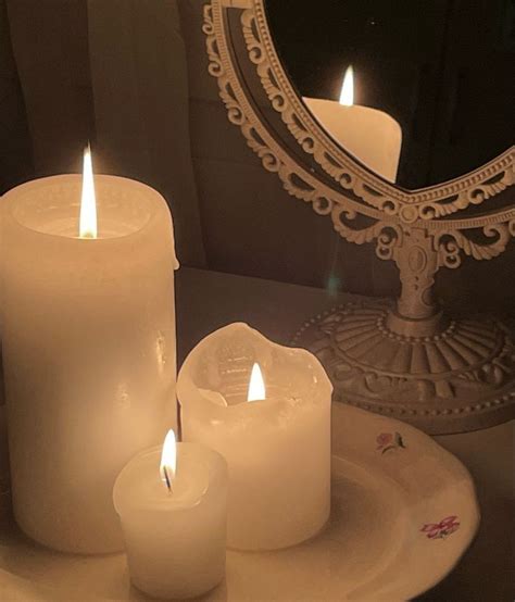 burning candle aesthetic melting candles display
