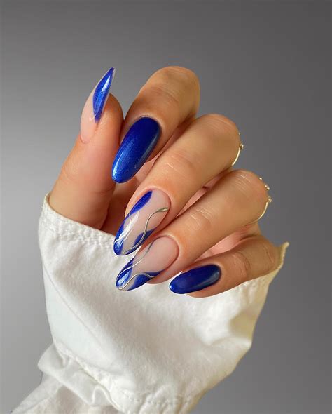 21 Simple Cute Blue Nails - Sparkling Boy Ideas
