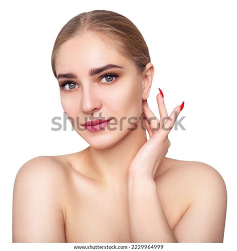 young woman face front view stock photo  shutterstock