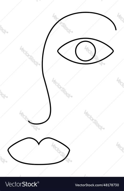 Modern line art face Royalty Free Vector Image