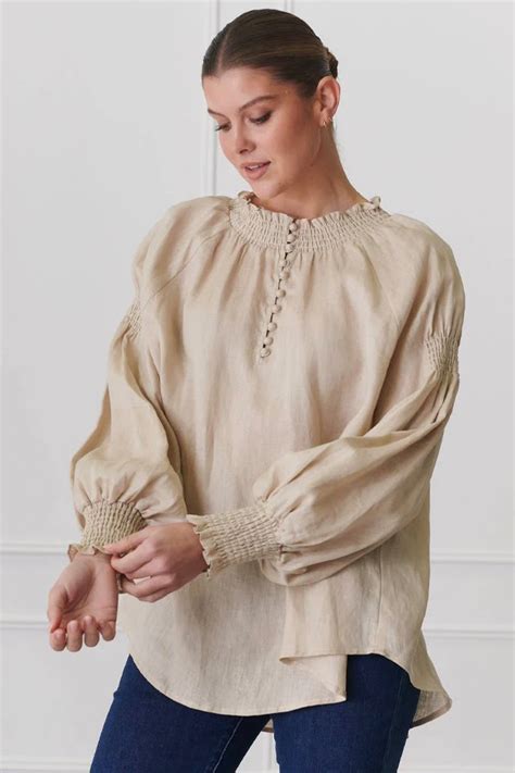 Willow Linen Blouse Sand – The Farmers Wife