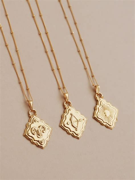 Zodiac Necklace - Gold in 2024 | Zodiac necklaces, Astrology jewelry ...