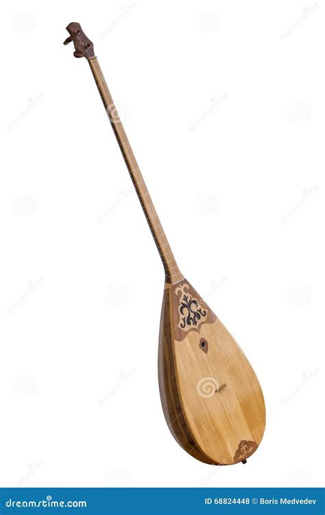 Dombra Is A Musical Instrument Two String Pear-shaped Wooden Isolated ...