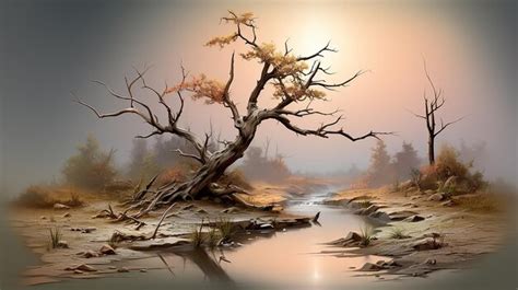 Premium Photo | Classic Landscape Painting of a Picturesque Scene