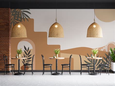 Mid Century Modern Temple Wallpaper Arches Mural Abstract Desert