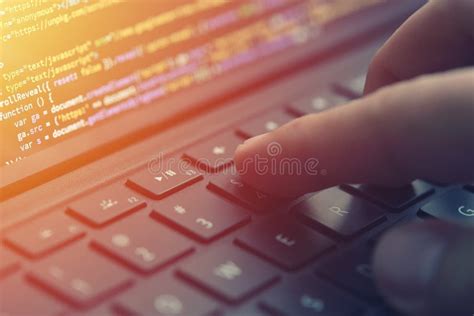 closeup coding  screen hands coding html  programming  screen