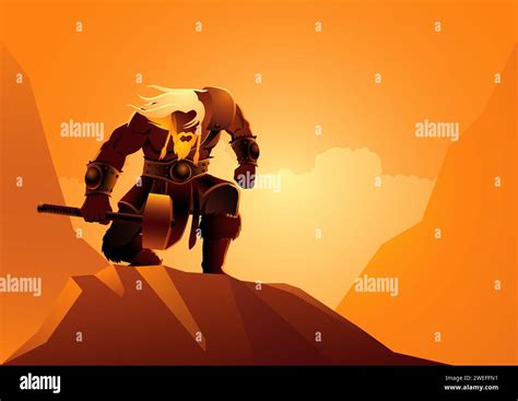 Ancient Viking warrior pose with his hammer Stock Vector Image & Art ...