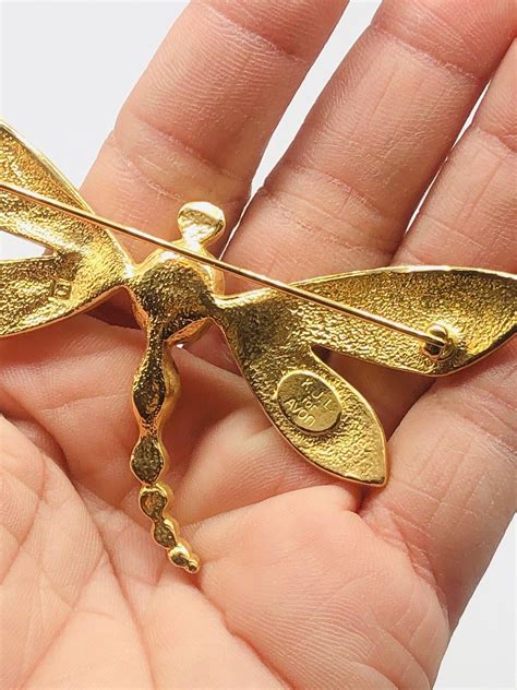 Vintage KJL for Avon Kenneth Lane Dragonfly Brooch Pi… - Gem