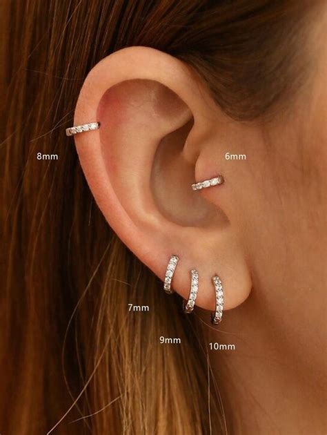 pairs small silver hoop earrings  women huggie hoop earrings