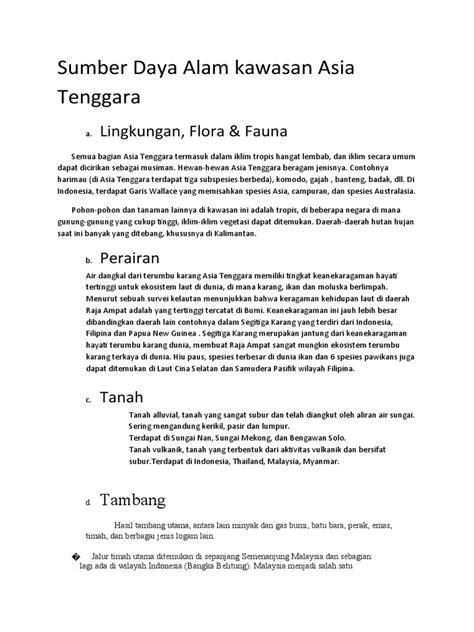 sumber daya alam kawasan asia tenggara