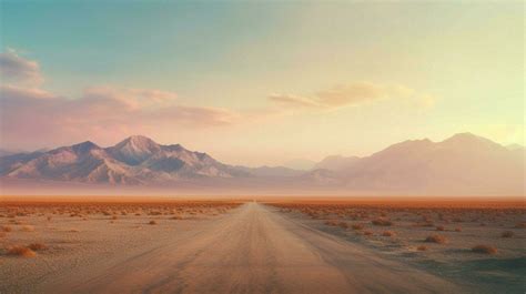 mountain range in tranquil sunset dusty road trip 32943930 Stock Photo ...