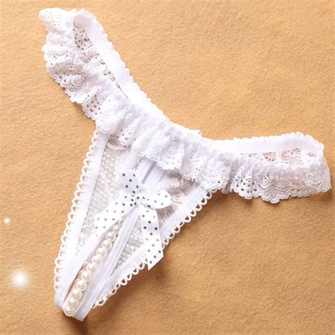 Lroveb Crotchless Panties for Women Low Rise Sexy Lace Thong with