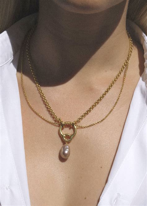 Charlotte Chesnais Eclipse Pearl Necklace Baroque Pearl On 18K Vermeil