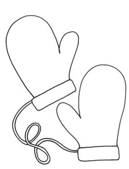 Mitten Coloring Sheet Printable mitten templates for your winter art crafts