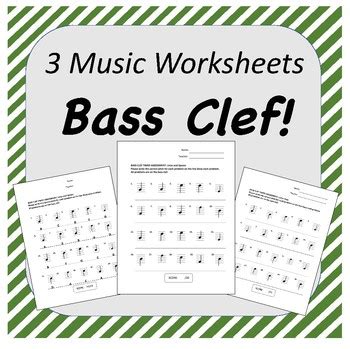 Bass Clef Worksheets by Elementary Music Store | TPT