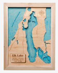 Elk Lake 3d Map - Depth Map Elk Lake Michigan, HD Png Download ...