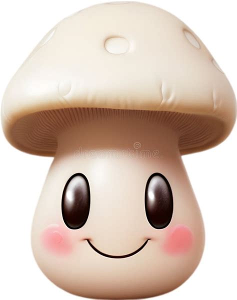 Cute Cartoon Kawaii Mushroom Icon, Kawaii Mushroom Clipart. Stock Image ...