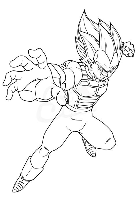 Collection of Vegeta Coloring Pages - Free Printable