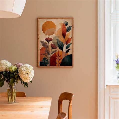 terracotta boho art print framed museum quality wall art etsy