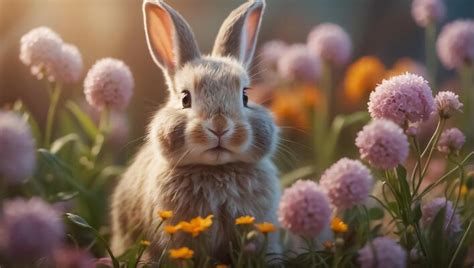 Rabbit With Flowers Stock Photos, Images and Backgrounds for Free Download