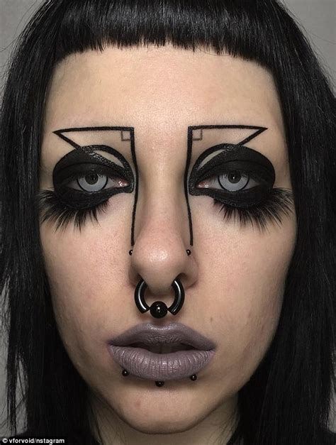 goth drawn  eyebrows
