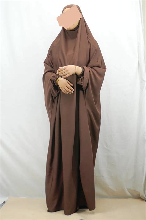 black  piece jilbab khimar