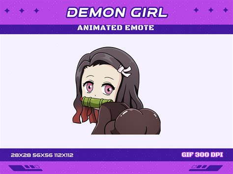 Twerk Demon Fighter Girl Animated Anime Emote, Ass Twerk Anime Demon