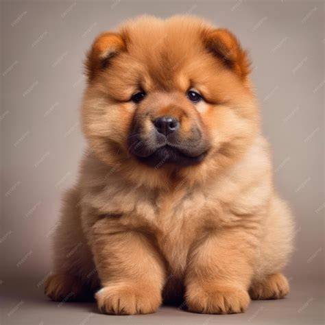 Premium AI Image | Portrait of cute chow chow puppy on gray background