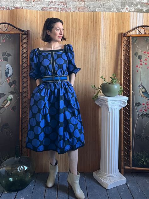 1980s Louis Feraud Puff Sleeve Cotton Dress S/M – The Lady Next Door