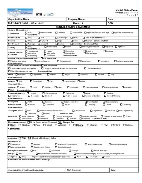 Psych Physical Exam Template