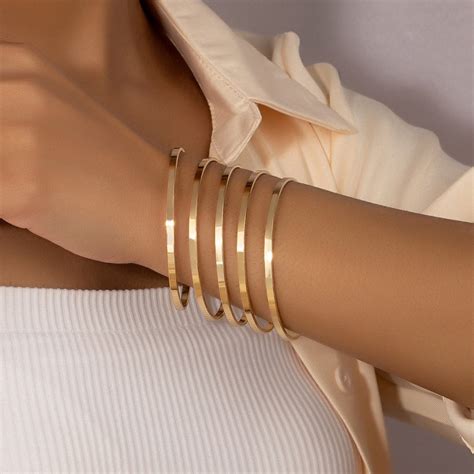 set   gold bangle bracelets trendy bangle bracelets minimalist